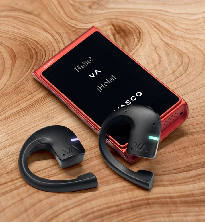 Manclick-instellingen van de vertaalhoofdtelefoon in het Vasco V4-apparaat